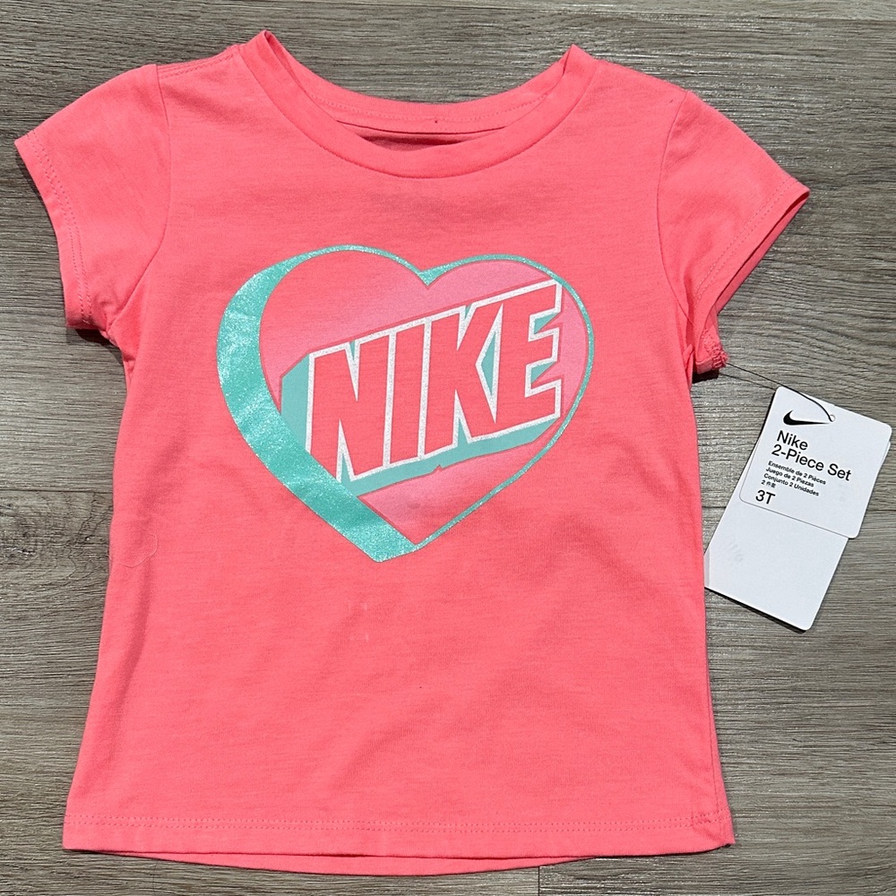 Nike Kids pink Heart Graphic Tee
